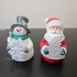 Christmas Holiday Decrotion Figurines Sansta & Snowman 6''LED Light Up  Costco